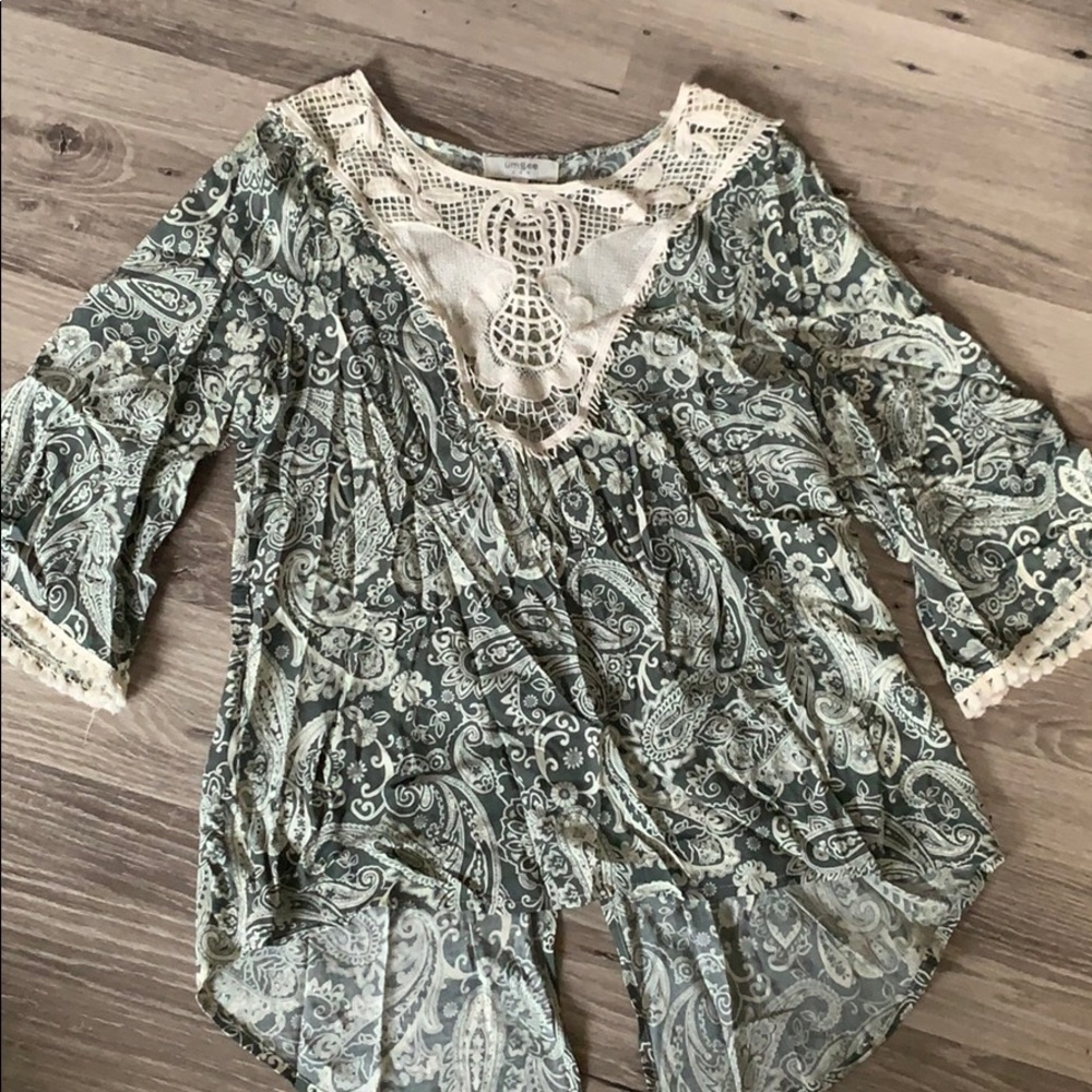Green Boho Tunic